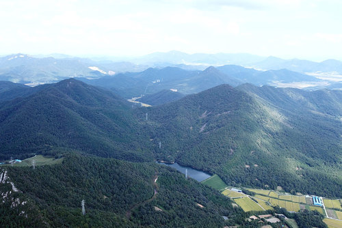 하늘에서 바라본 보은산 전경